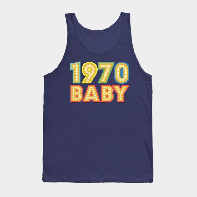 Retro Vintage Distressed 49th Birthday Gift 1970 Baby Tank Top by Freid